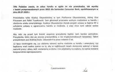 Komu przeszkadzają wolne niedziele?