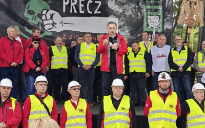 Pracownicy i rolnicy z całej Polski wzięli udział w demonstracji przeciwko unijnej polityce klimatycznej