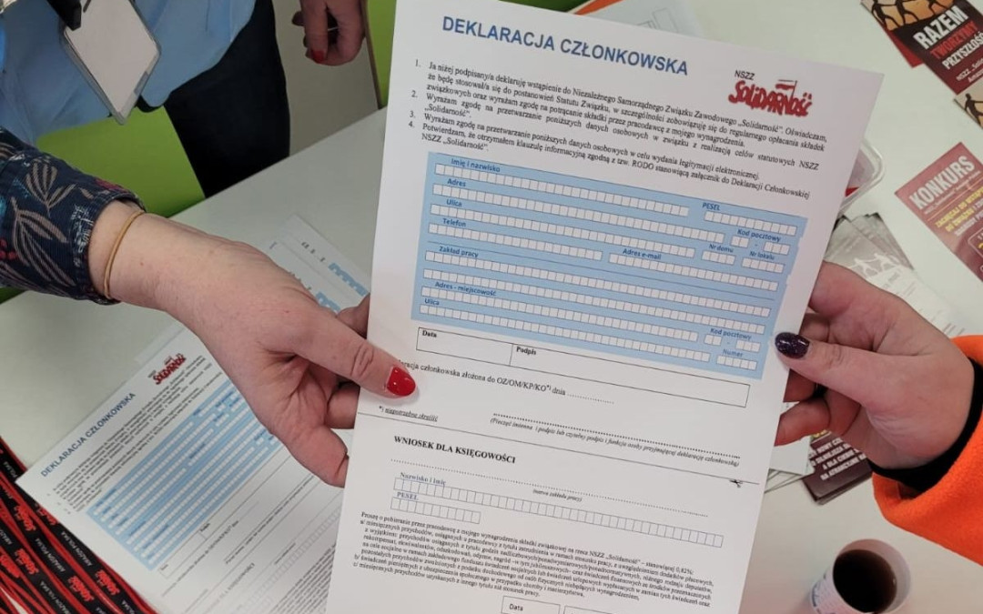 „Solidarność” przeprowadziła akcję informacyjno-promocyjną w Amazonie w Sosnowcu
