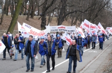 Emerytalny protest przed Kancelarią Premiera