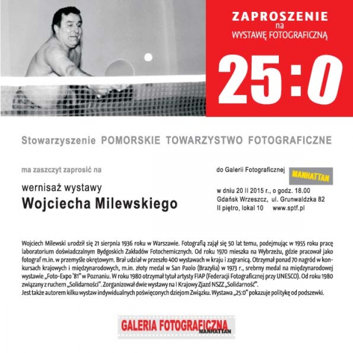 25:0 – wernisaż wystawy fotografa „Solidarności”