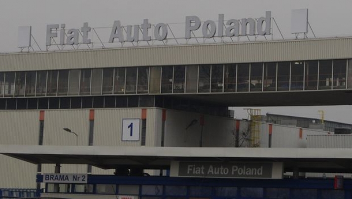 Wiec przed fabryką Fiata w Tychach