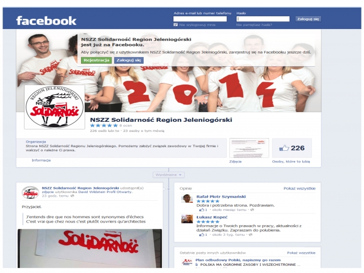 Region Jeleniogórski uruchomił stronę na Facebooku