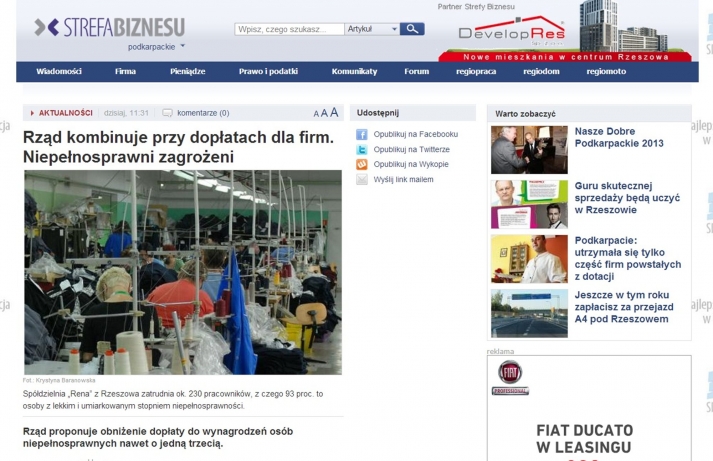 Tylko na Podkarpaciu zagrożonych jest 16 tys. pracowników