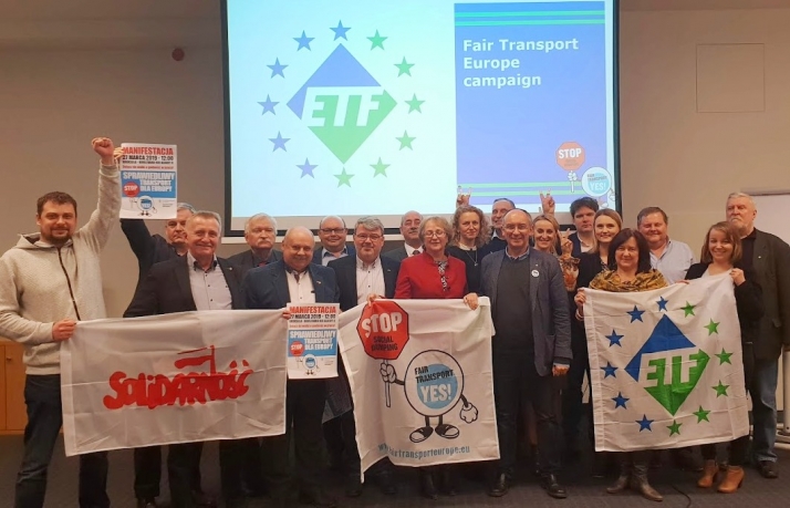 Sekretarz Generalny Europejskiej Federacji Transportu Eduardo Chagas spotkał się z transportowcami z „Solidarności”