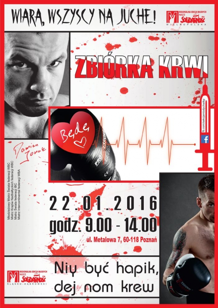 Zbiórka krwi z Damianem Jonakiem