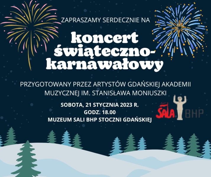 Zapraszamy na świąteczno-karnawałowy koncert w Sali BHP