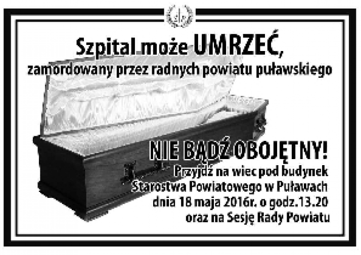 Pikieta w obronie puławskiego szpitala