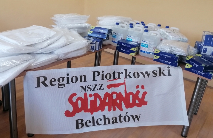 Solidarność Regionu Piotrkowskiego pomaga w walce z koronawirusem