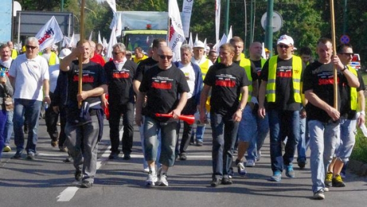 Manifestacja w obronie kopalni Kazimierz-Juliusz