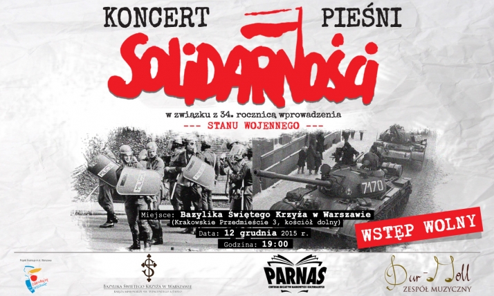 Zaproszenie na koncert Pieśni Solidarności