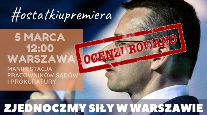 5. marca - pracownicy sądów i prokuratury na „Ostatkach u Premiera”