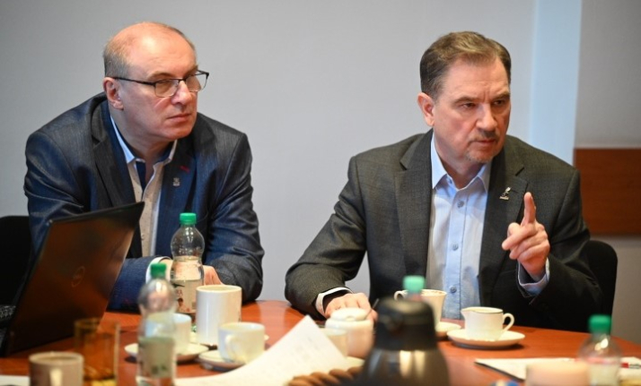 Artur Skieresz, przewodniczący konińskiej "Solidarności" i Piotr Duda, przewodniczący KK