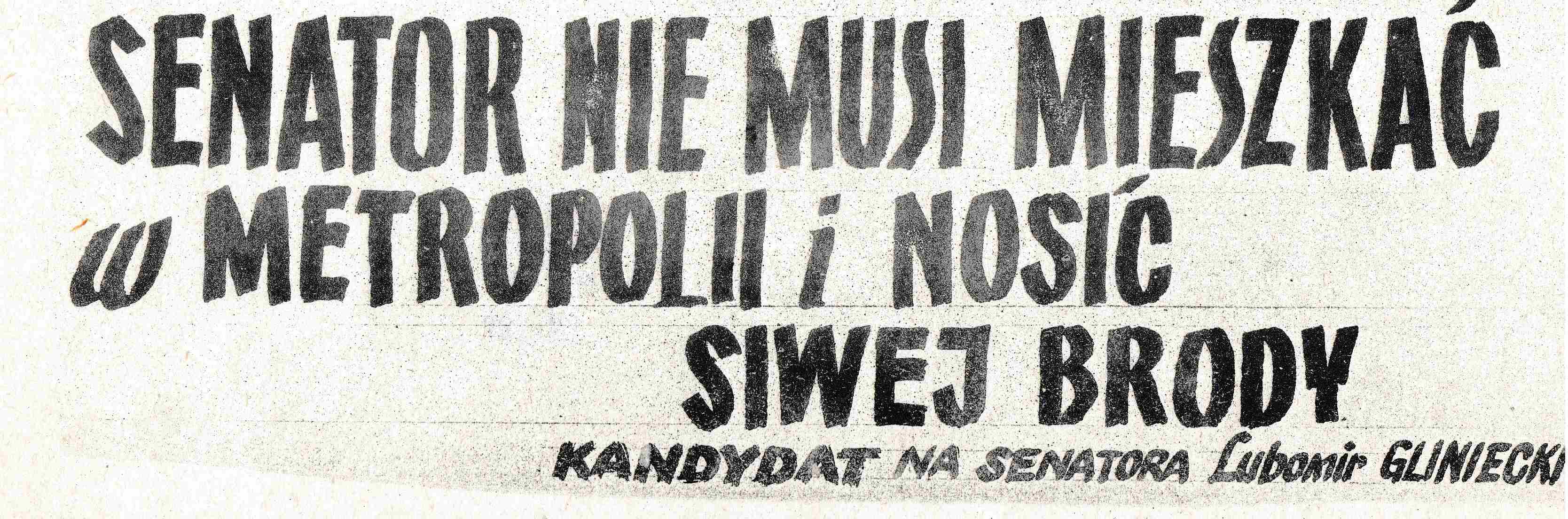 LBP 57 - Senator nie musi mieszkać w metropolii... [Lubomir Gliniecki]