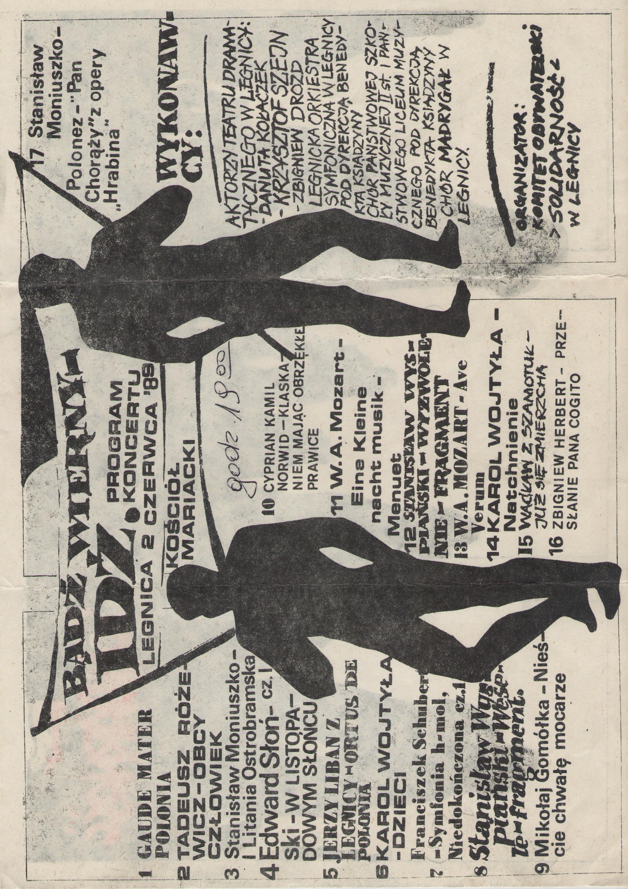 ASP 14b. Program koncertu 'Bądź wierny i idź', 2 VI 1989.