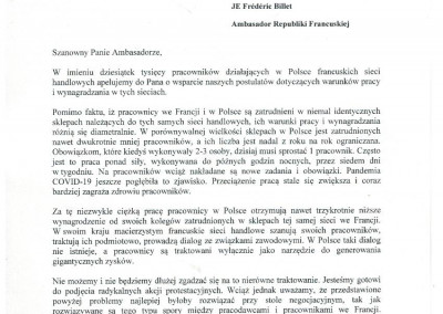 Petycja do Ambasady Francji