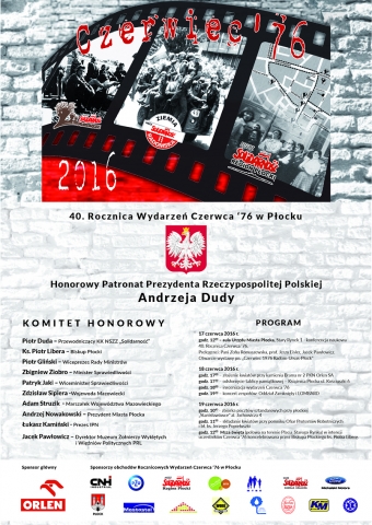 40. rocznica wydarzeń Czerwca`76 w Płocku