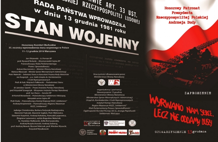 Obchody 35. rocznicy wprowadzenia stanu wojennego w Warszawie