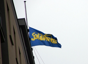 Flaga &quot;S&quot; w barwach Ukrainy zawisła w Gdańsku