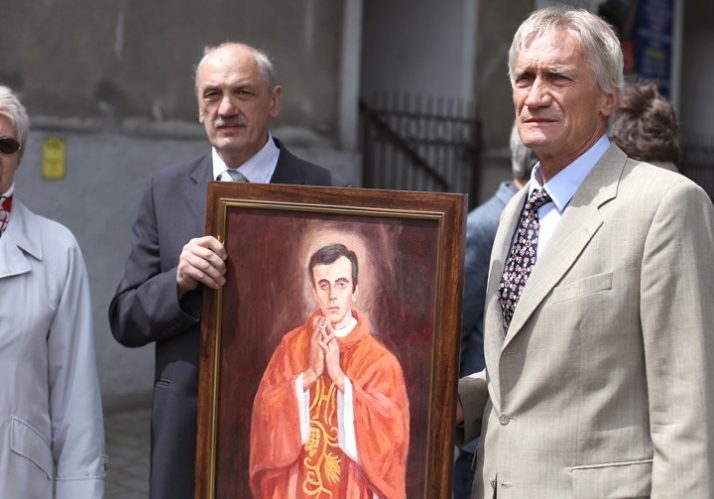 Poświęcenie obrazu bł. ks. Popiełuszki
