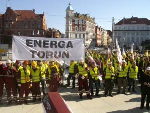 Pracownicy koncernu ENERGA protestowali