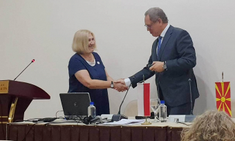 Ewa Zydorek, sekretarz KK i Ambasador RP w Macedonii, Wojciech Tyciński