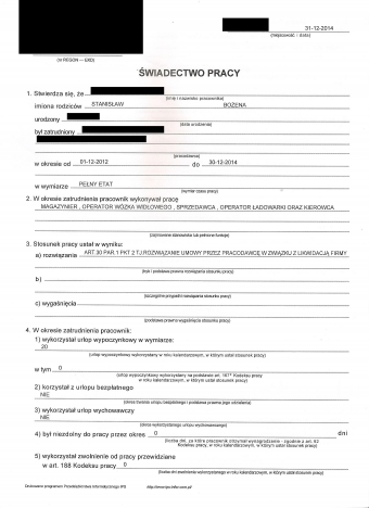 Prezydium KK o świadectwach pracy. Uwagi do projektu