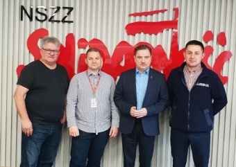 Spotkanie Prezydium KK NSZZ Solidarność z przedstawicielami "S" w PZL "Warszawa-Okęcie"