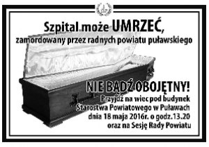 Pikieta w obronie puławskiego szpitala
