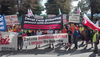 Protestują w obronie miejsc pracy w porcie