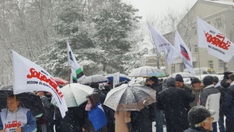 Protest przed szpitalem w Murckach